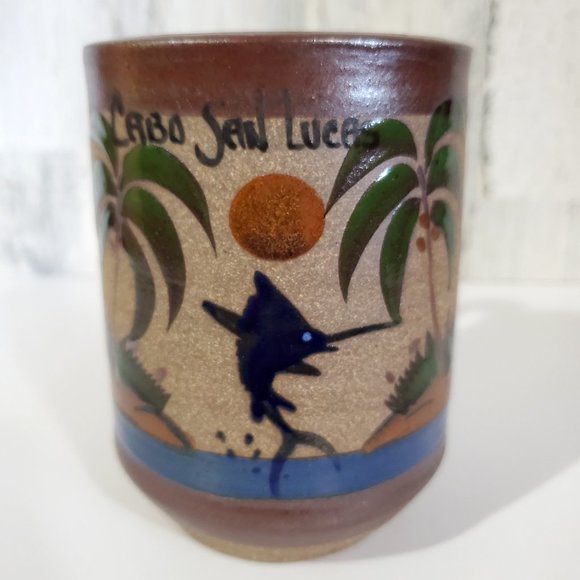 Cabo San Lucas Earthenware Mug Hand Painted - Picture 1 of 7